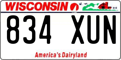WI license plate 834XUN