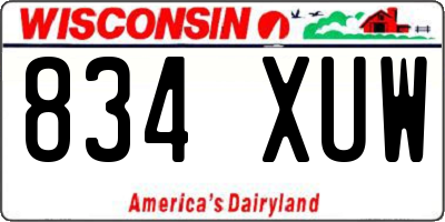 WI license plate 834XUW