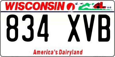 WI license plate 834XVB
