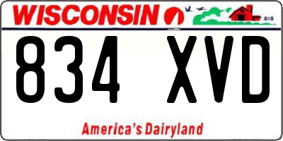 WI license plate 834XVD
