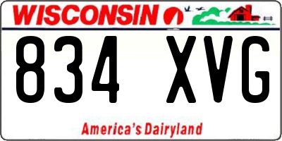 WI license plate 834XVG