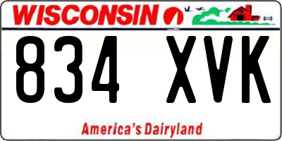 WI license plate 834XVK