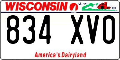 WI license plate 834XVO