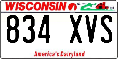 WI license plate 834XVS