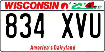 WI license plate 834XVU