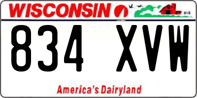 WI license plate 834XVW