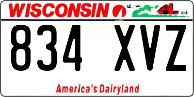 WI license plate 834XVZ