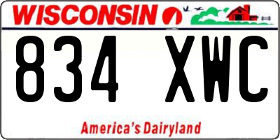 WI license plate 834XWC