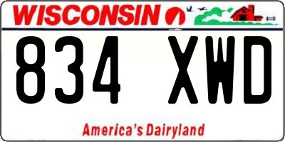 WI license plate 834XWD