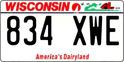 WI license plate 834XWE