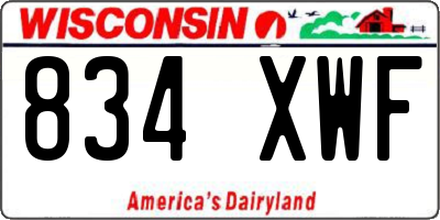 WI license plate 834XWF