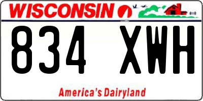 WI license plate 834XWH