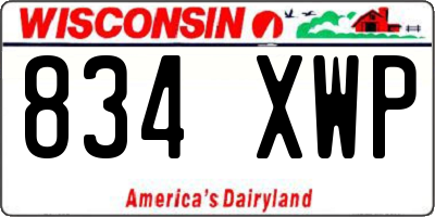 WI license plate 834XWP