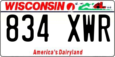 WI license plate 834XWR