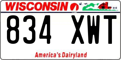 WI license plate 834XWT