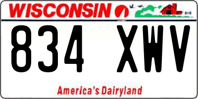 WI license plate 834XWV