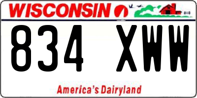 WI license plate 834XWW