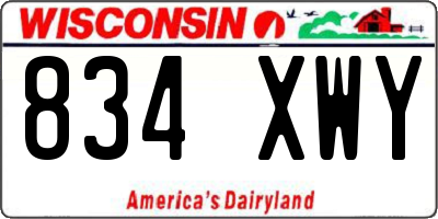 WI license plate 834XWY