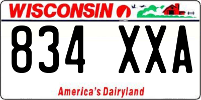 WI license plate 834XXA