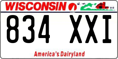 WI license plate 834XXI