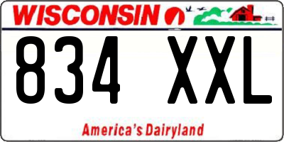 WI license plate 834XXL