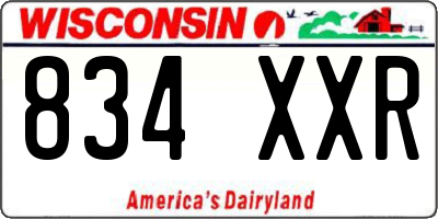 WI license plate 834XXR