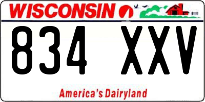 WI license plate 834XXV