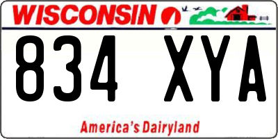 WI license plate 834XYA
