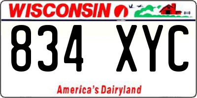 WI license plate 834XYC