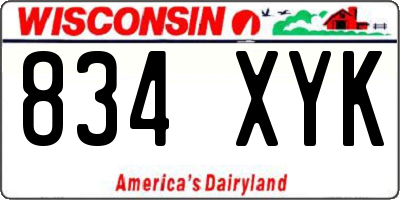 WI license plate 834XYK