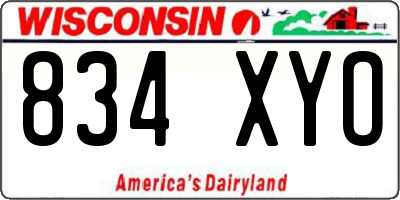 WI license plate 834XYO
