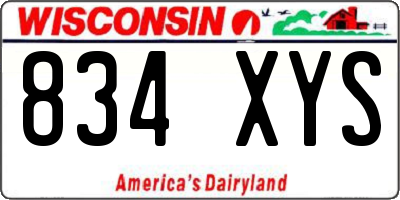 WI license plate 834XYS