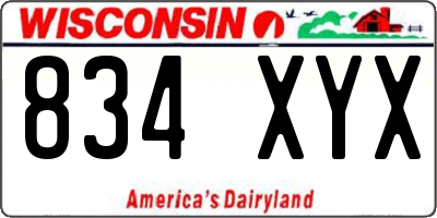 WI license plate 834XYX