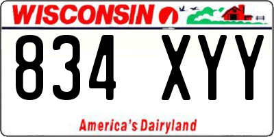 WI license plate 834XYY
