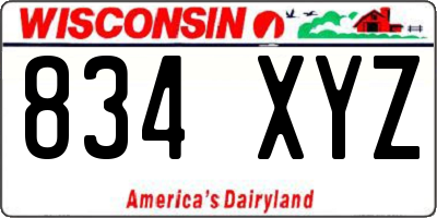 WI license plate 834XYZ