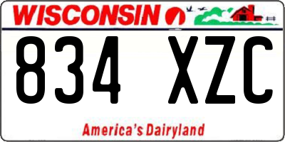 WI license plate 834XZC