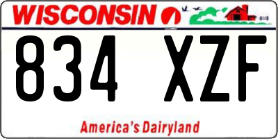 WI license plate 834XZF