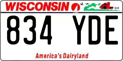 WI license plate 834YDE