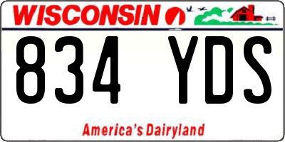 WI license plate 834YDS