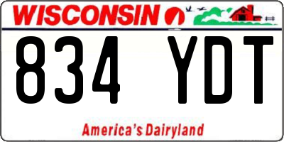 WI license plate 834YDT