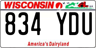 WI license plate 834YDU