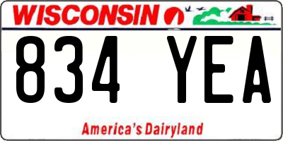 WI license plate 834YEA