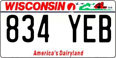 WI license plate 834YEB