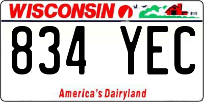 WI license plate 834YEC