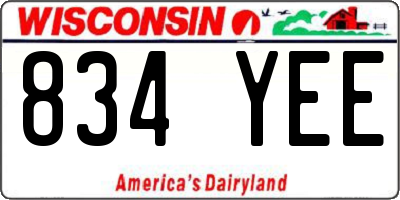 WI license plate 834YEE