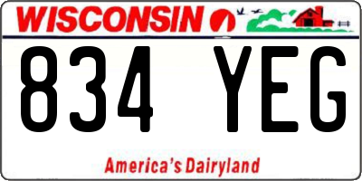 WI license plate 834YEG