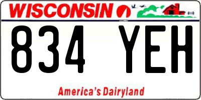 WI license plate 834YEH