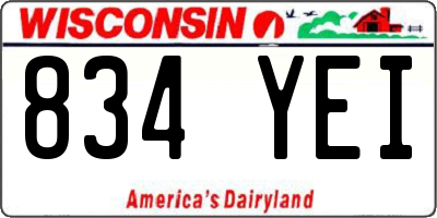 WI license plate 834YEI