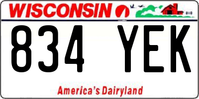WI license plate 834YEK