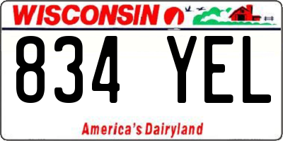 WI license plate 834YEL